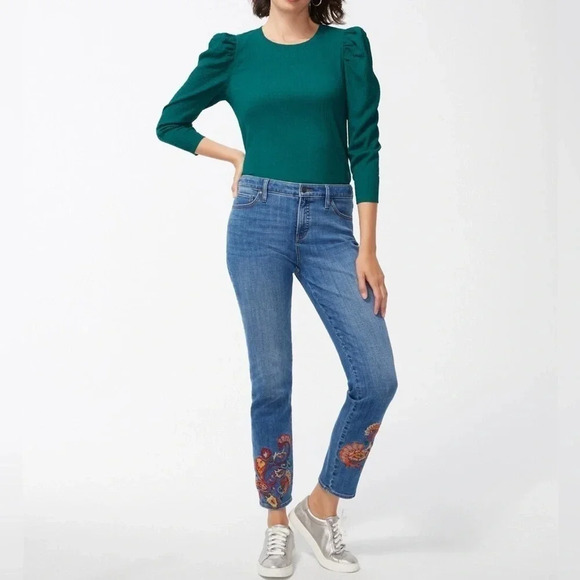NWT Chico’s Textured Knit Romance Sleeve Teal Top - Picture 1 of 5